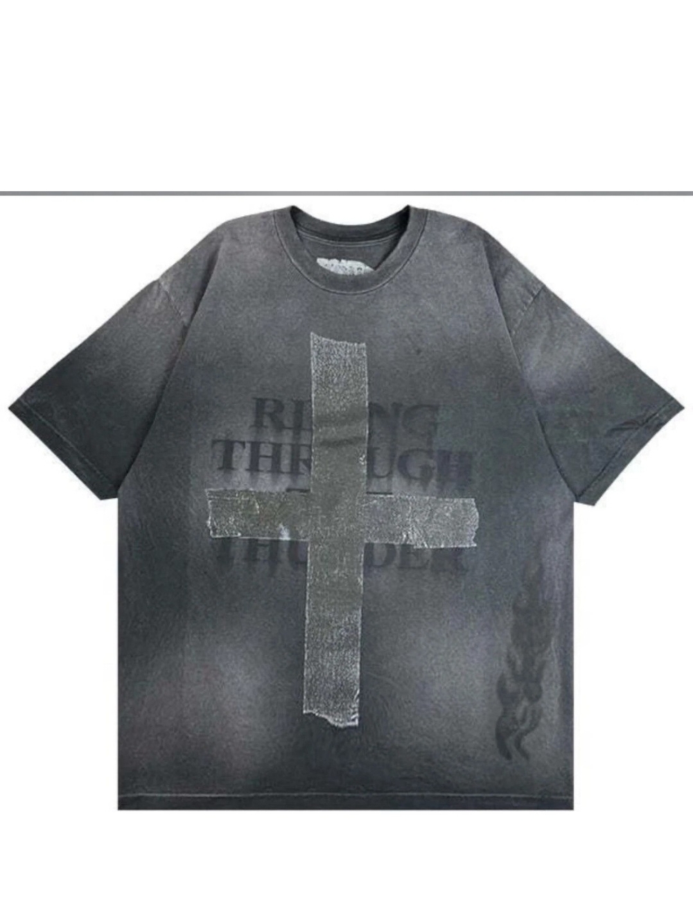 Travis Scott Black Graphic Tee Shirt with Silver Print